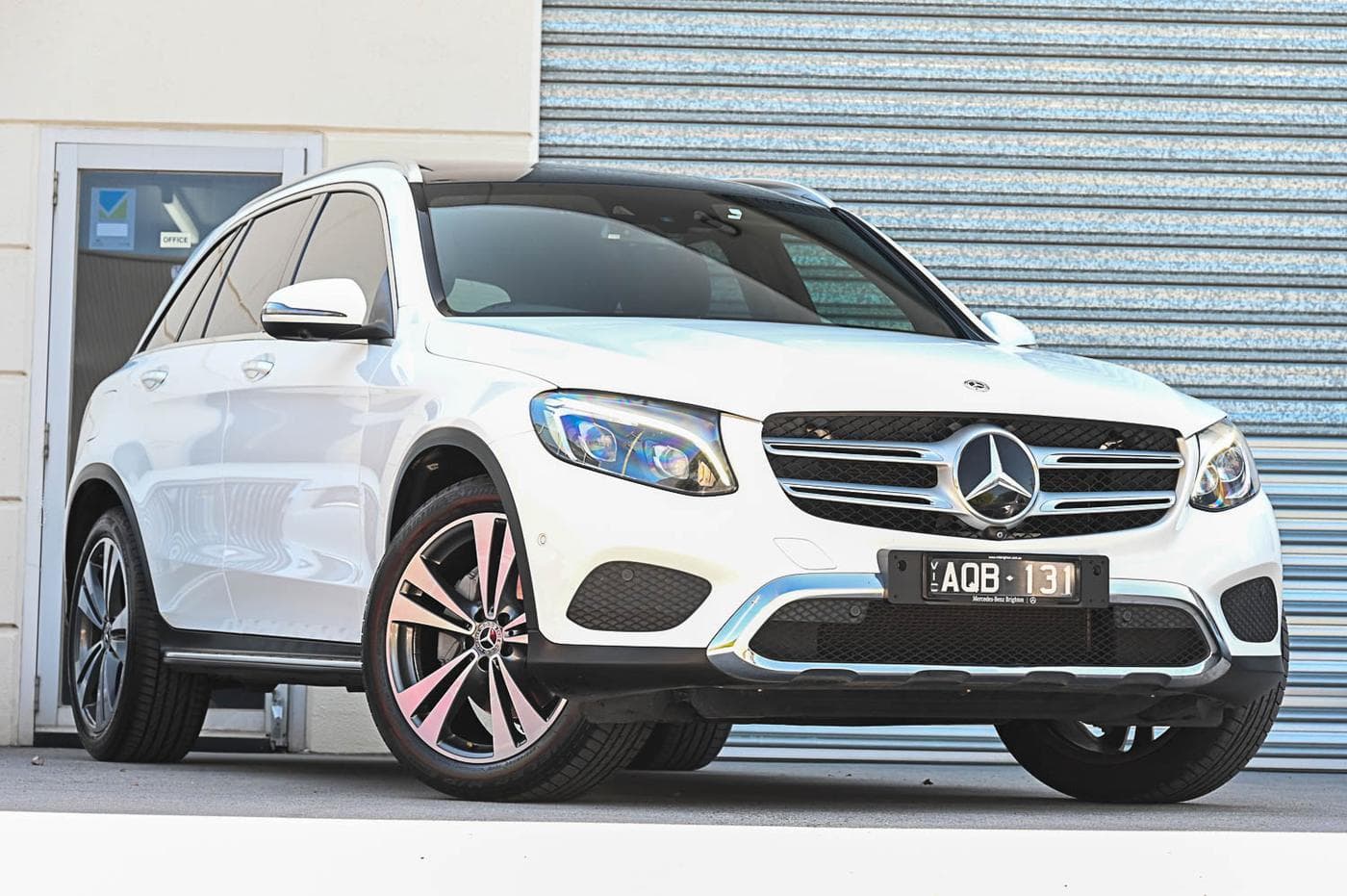 2017 Mercedes-Benz GLC-Class GLC250 4MATIC in white — front three-quarter view at the Ripper Cars showroom in Springvale