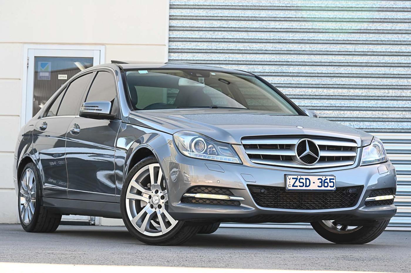 2013 Mercedes-Benz C-Class C 250 Avantgarde in grey — front three-quarter view at the Ripper Cars showroom in Springvale
